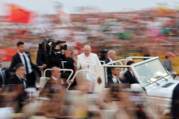 Pope Francis World Young Day vigil with young people in Tejo Park
