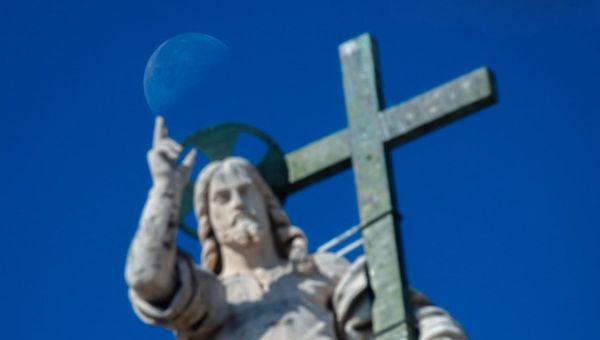 Christ, Jésus, Lune, Rome, Basilique Saint-Pierre, Vatican, statue