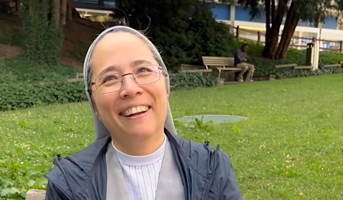 Nun on bench Instagram interview