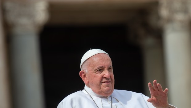 Pope Francis at the end of his weekly general audience in St. Peter's square