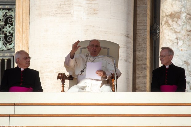 Pope Francis during his weekly general audience in Saint Peter's square at the Vatican
