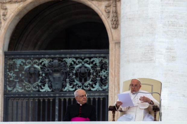 Pope Francis during his weekly general audience in St. Peter's square