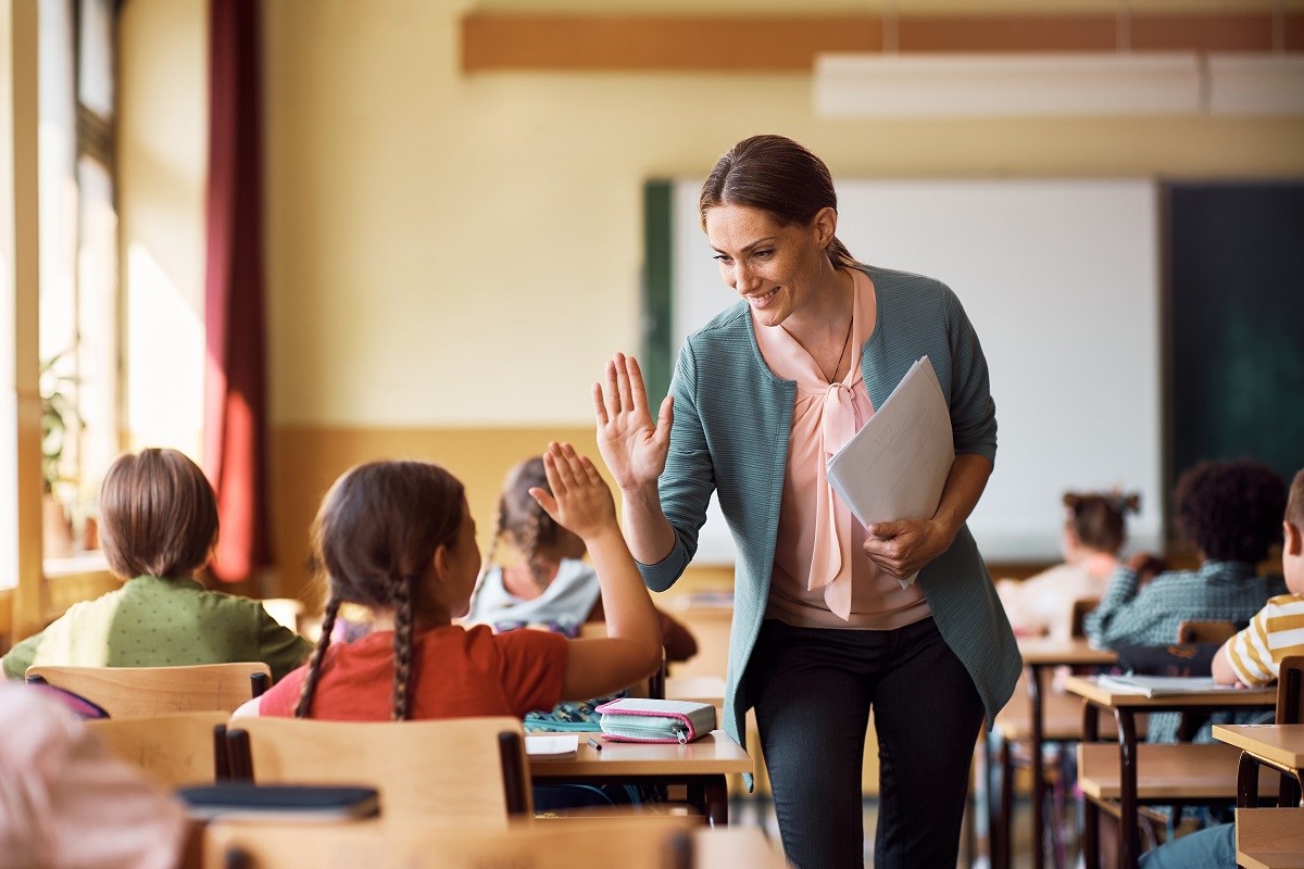 Teacher high five