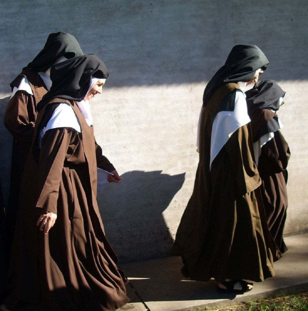Carmelite nuns walking