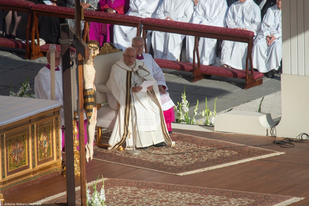 Pope Francis leads a mass on the opening day of the 16th Ordinary General Assembly of the Synod of Bishops 2023