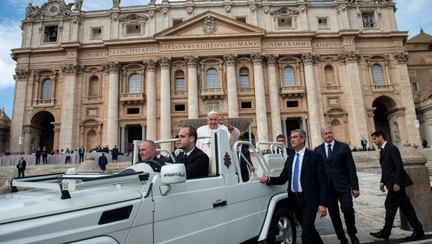 Pope Francis at the end of his weekly general audience