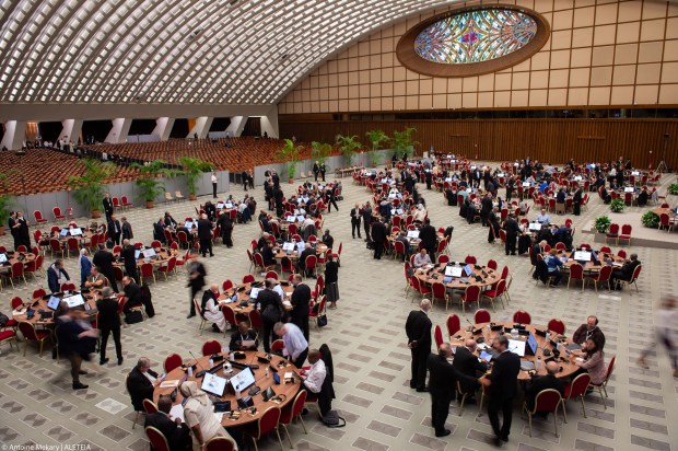 Participants of the 16th General Assembly of the Synod of Bishops gather in the Paul VI hall