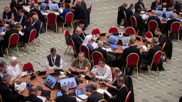 Participants of the 16th General Assembly of the Synod of Bishops gather in the Paul VI hall
