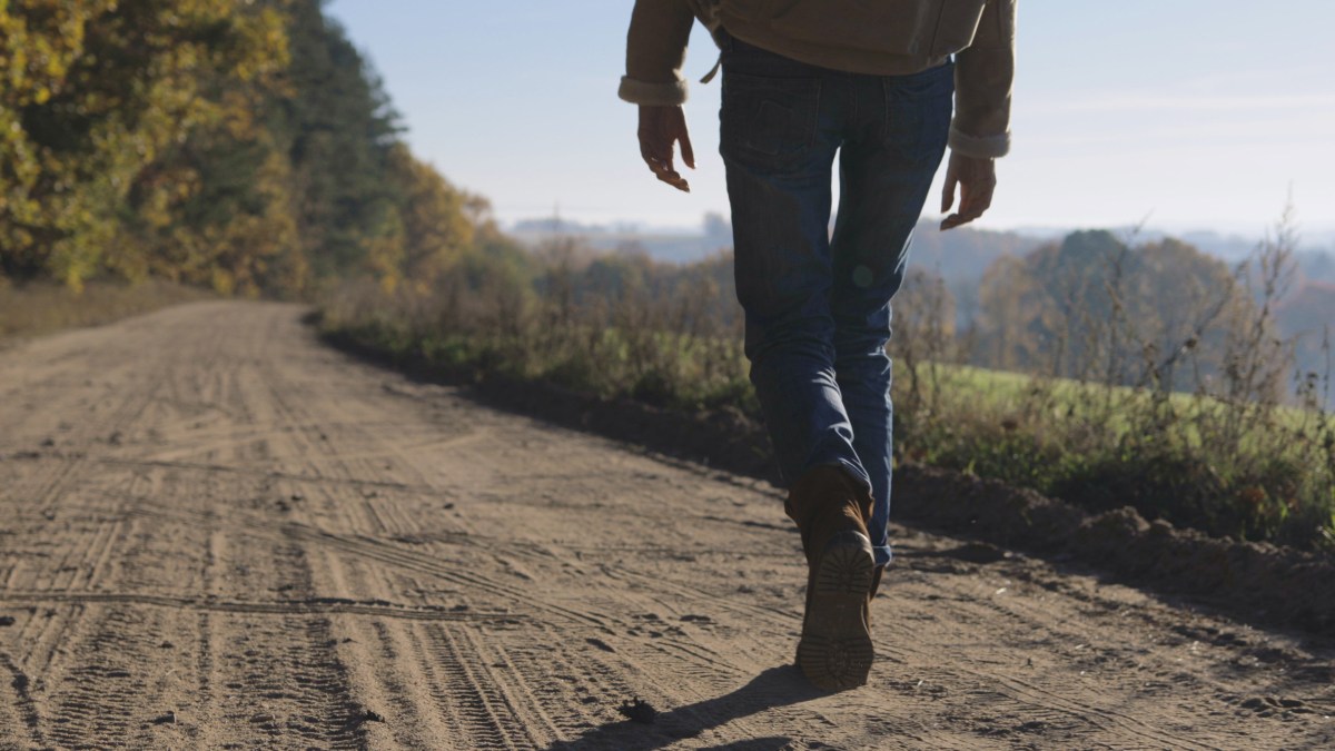 Walking along a dirt road