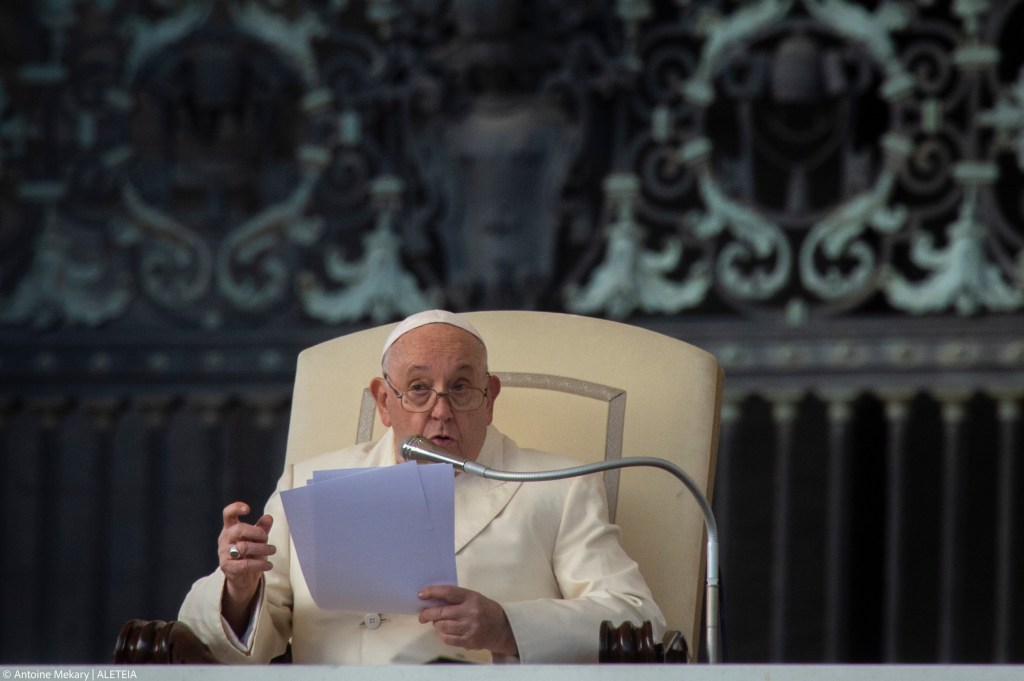 Pope Francis during his weekly general audience in Saint Peter's square at the Vatican
