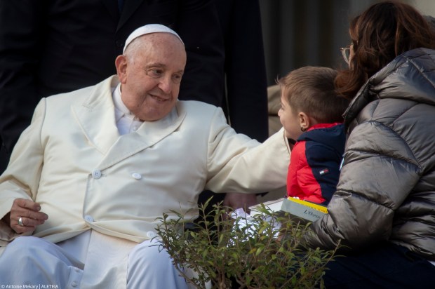 Pope Francis meets with faithful at the end of his weekly general audience in Saint Peter's square at the Vatican