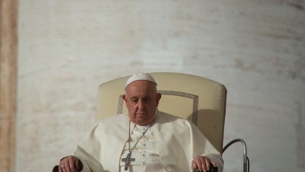 Pope Francis during his weekly general audience in Saint Peter's square at the Vatican