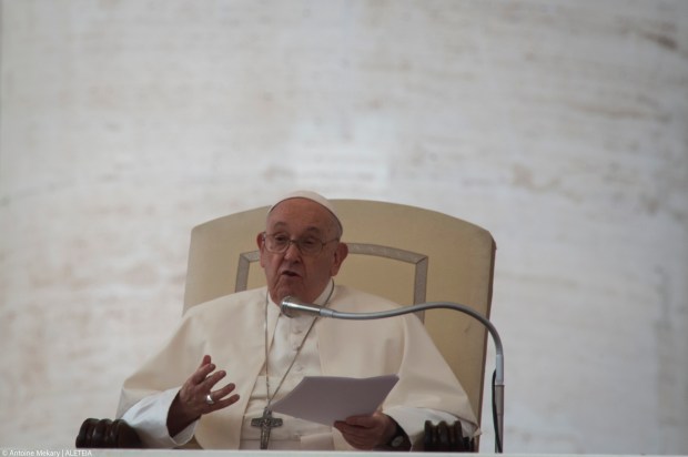 Pope Francis during his weekly general audience in Saint Peter's square at the Vatican