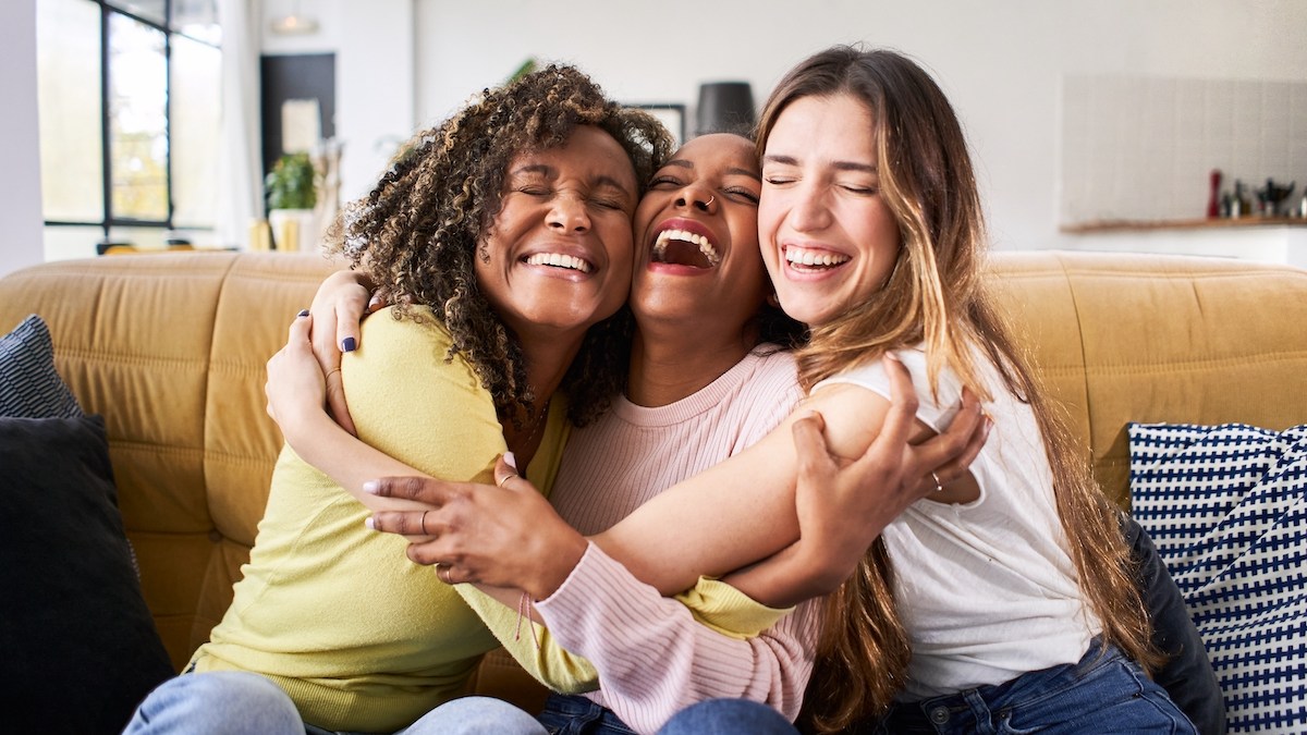 friends give a hug