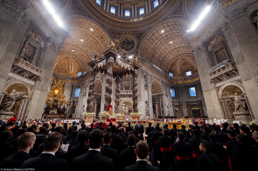 Pope Francis presides a mass for the Epiphany in Saint Peter's Basilica at the Vatican on January 6, 2024.