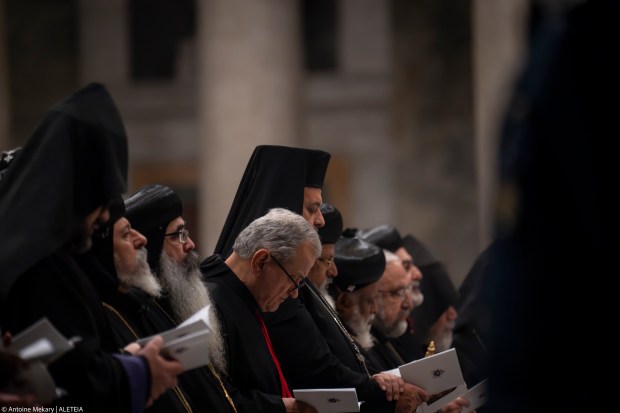 Pope Francis leads the vespers in the Roman Basilica of St. Paul Outside The Walls