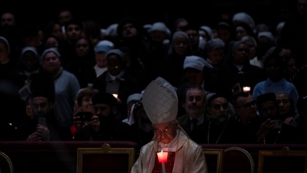 Pope Francis leads a mass at St Peter’s basilica for the Feast of the Presentation of the Lord on February