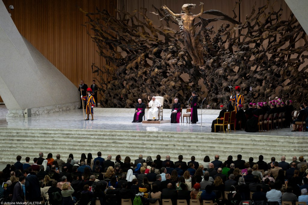 Pope Francis during his weekly general audience in Paul VI Hall at the Vatican