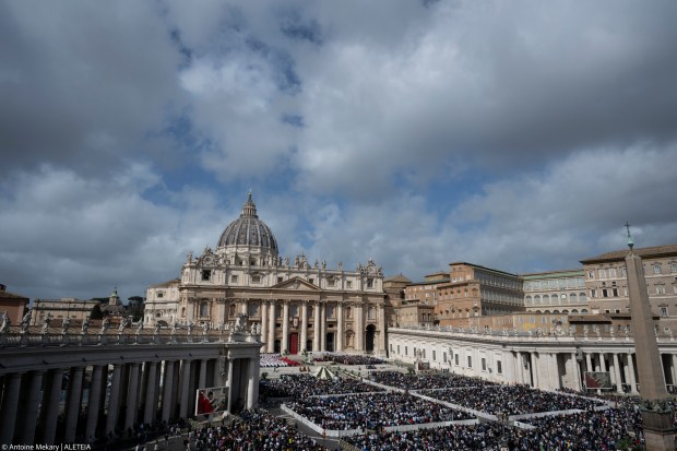 Pope Francis presides the Palm Sunday mass at St Peter's square in the Vatican on March 24, 2024