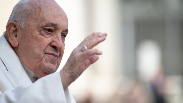 Pope Francis during his weekly general audience at St. Peter's Square at the Vatican on March 13, 2024