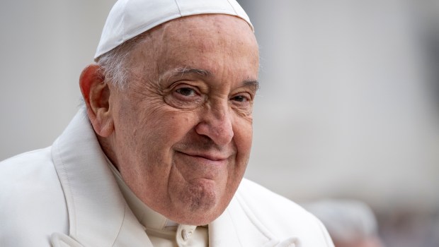 Pope Francis during his weekly general audience in St. Peter's square at the Vatican on April 03, 2024