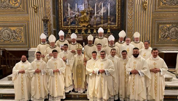 Father Lorenzo Colombo and the other priests who were ordained for the diocese of Rome on April 20, 2024