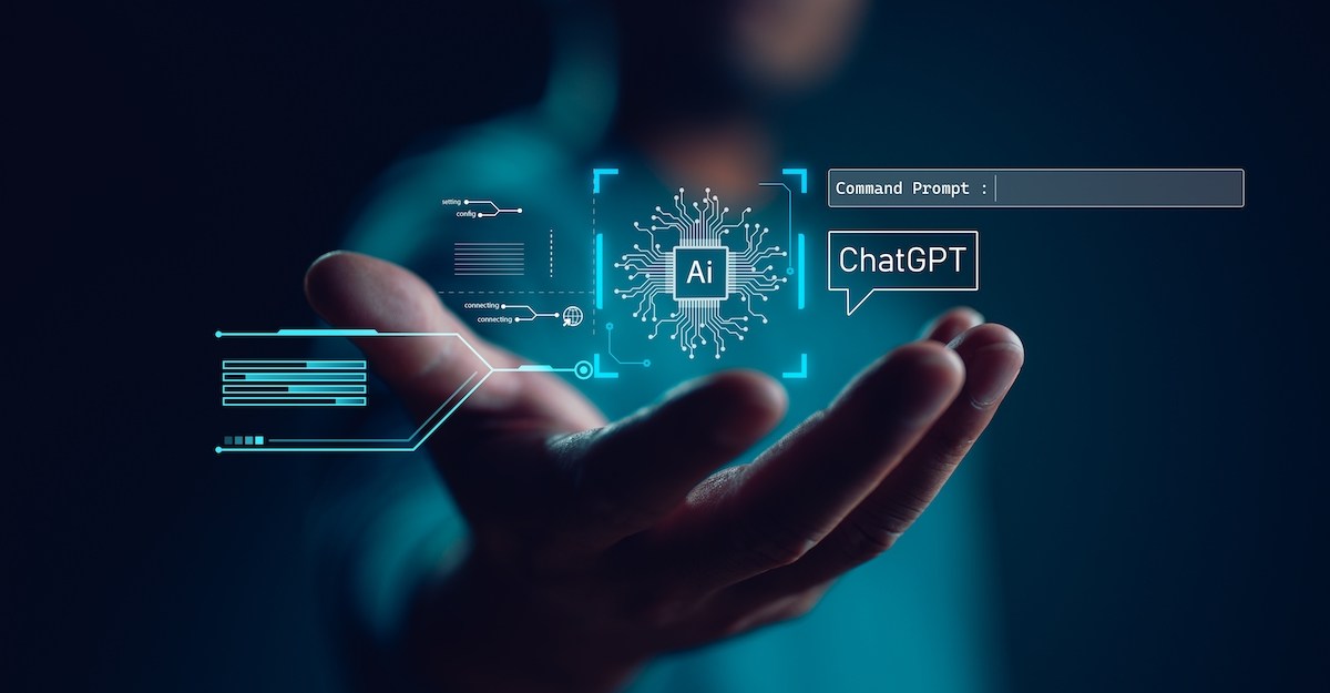 Man interacting with AI
