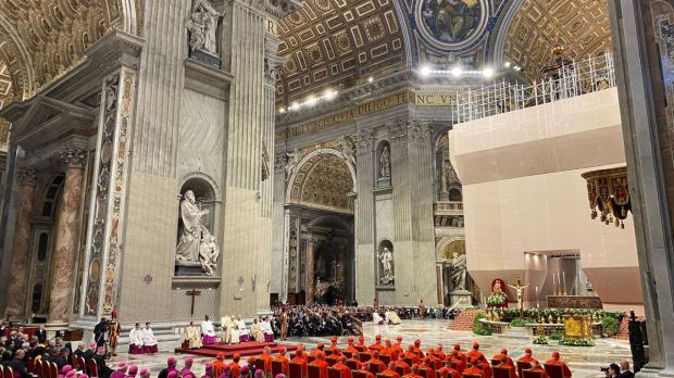 Vespers and reading of the Bull of Indiction of the 2025 Jubilee in front of Pope Francis on May 9, 2024