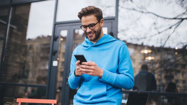 Man using a smartphone