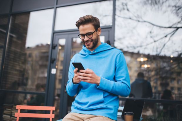 Man using a smartphone