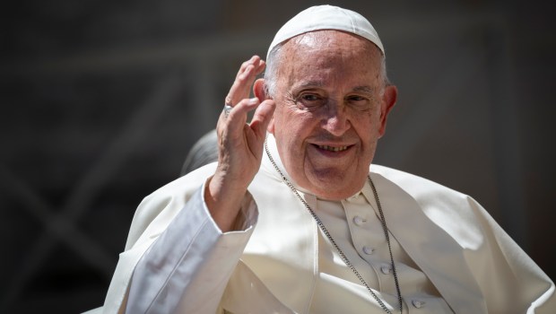 Pope Francis during his weekly general audience in St. Peter's square at the Vatican on June 05, 2024.