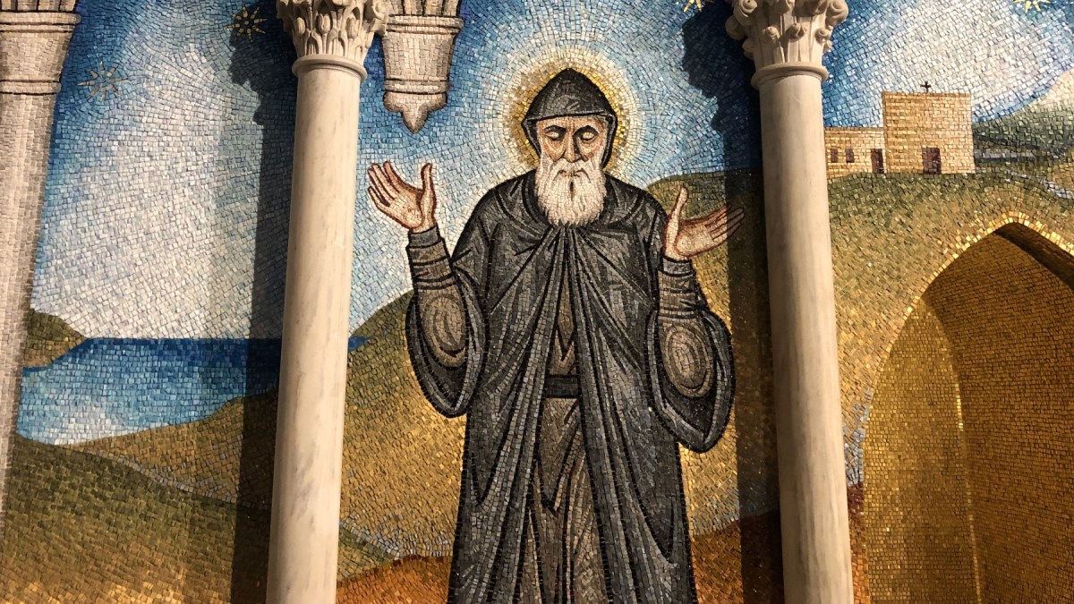 Mosaic of St. Charbel in St Patrick's Cathedral NYC