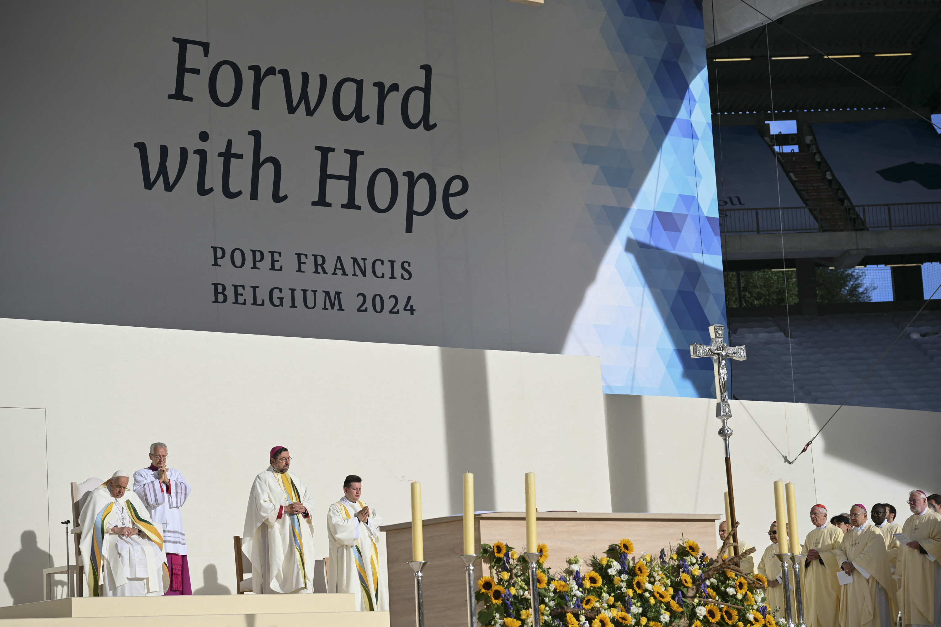 El Papa Francisco en una Misa multitudinaria en Bélgica