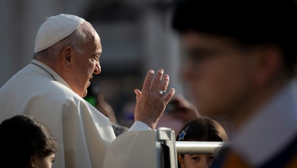 Pope Francis during his weekly general audience in St. Peter's square at the Vatican on October 09, 2024