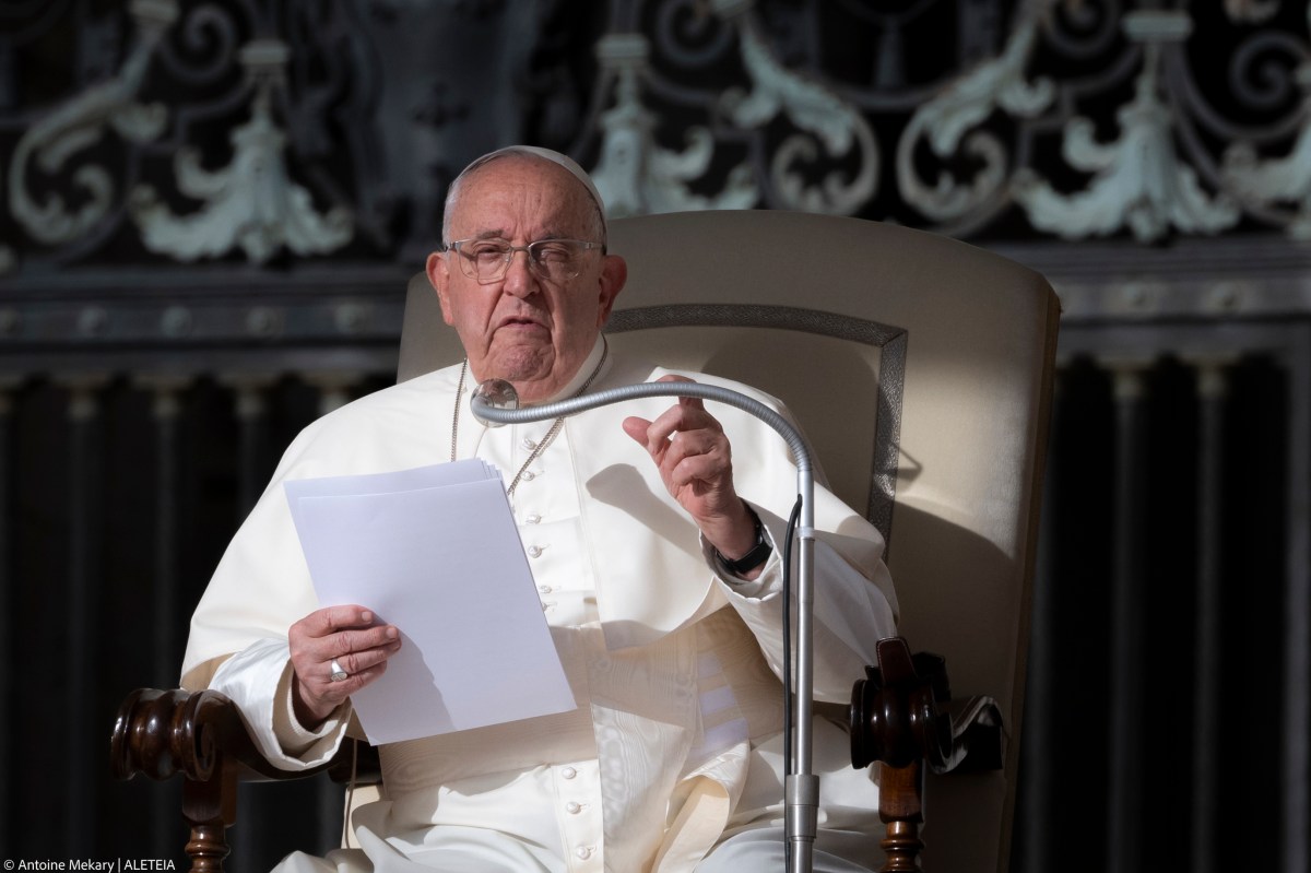 Pope Francis during his weekly general audience in St. Peter's square at the Vatican on October 09, 2024.