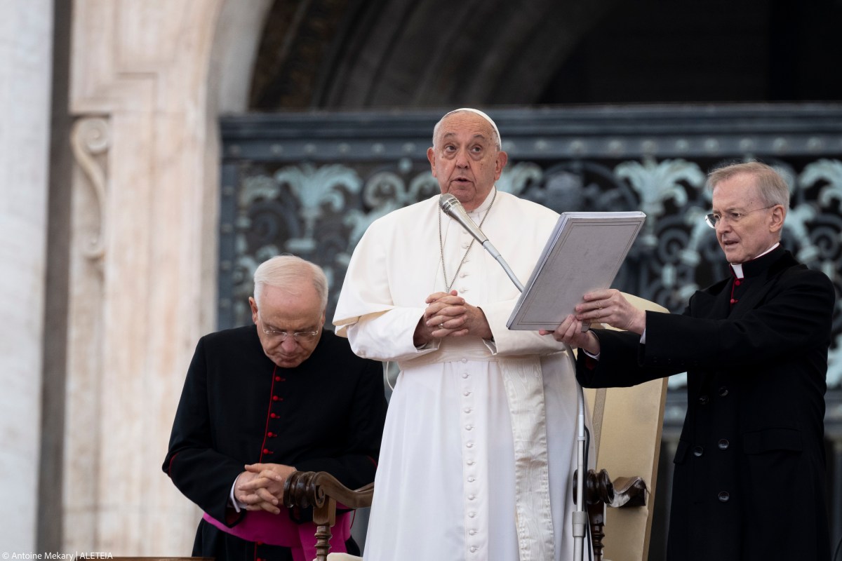 Pope Francis during his weekly general audience in St. Peter's square at the Vatican on October 16, 2024