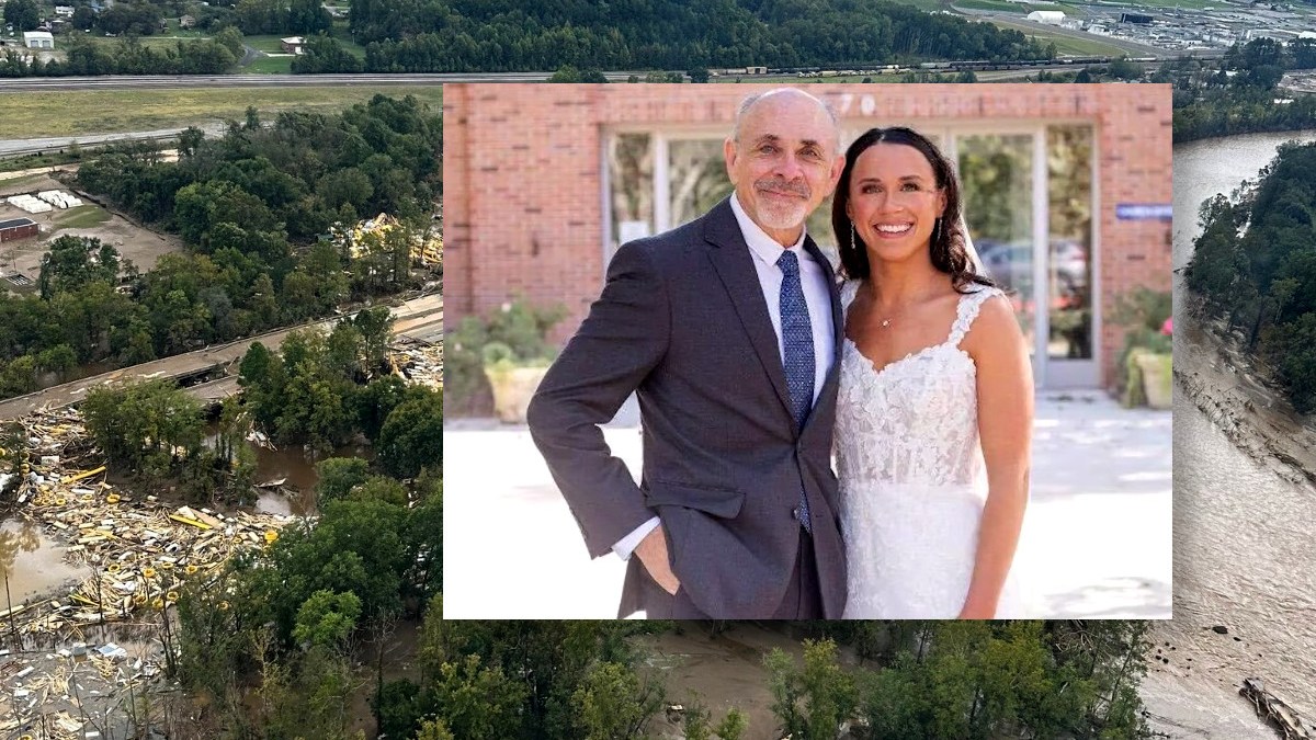 Dad treks through Hurrican Helene debris to reach daughter's wedding
