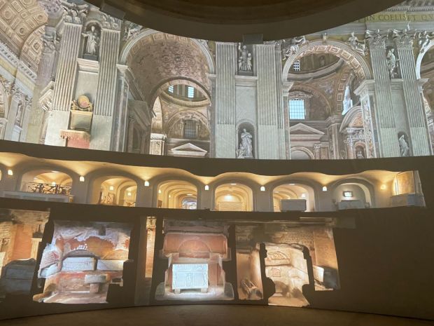 Images from the new artificial intelligence enhanced exhibit in St. Peter's Basilica in partnership with Microsoft.