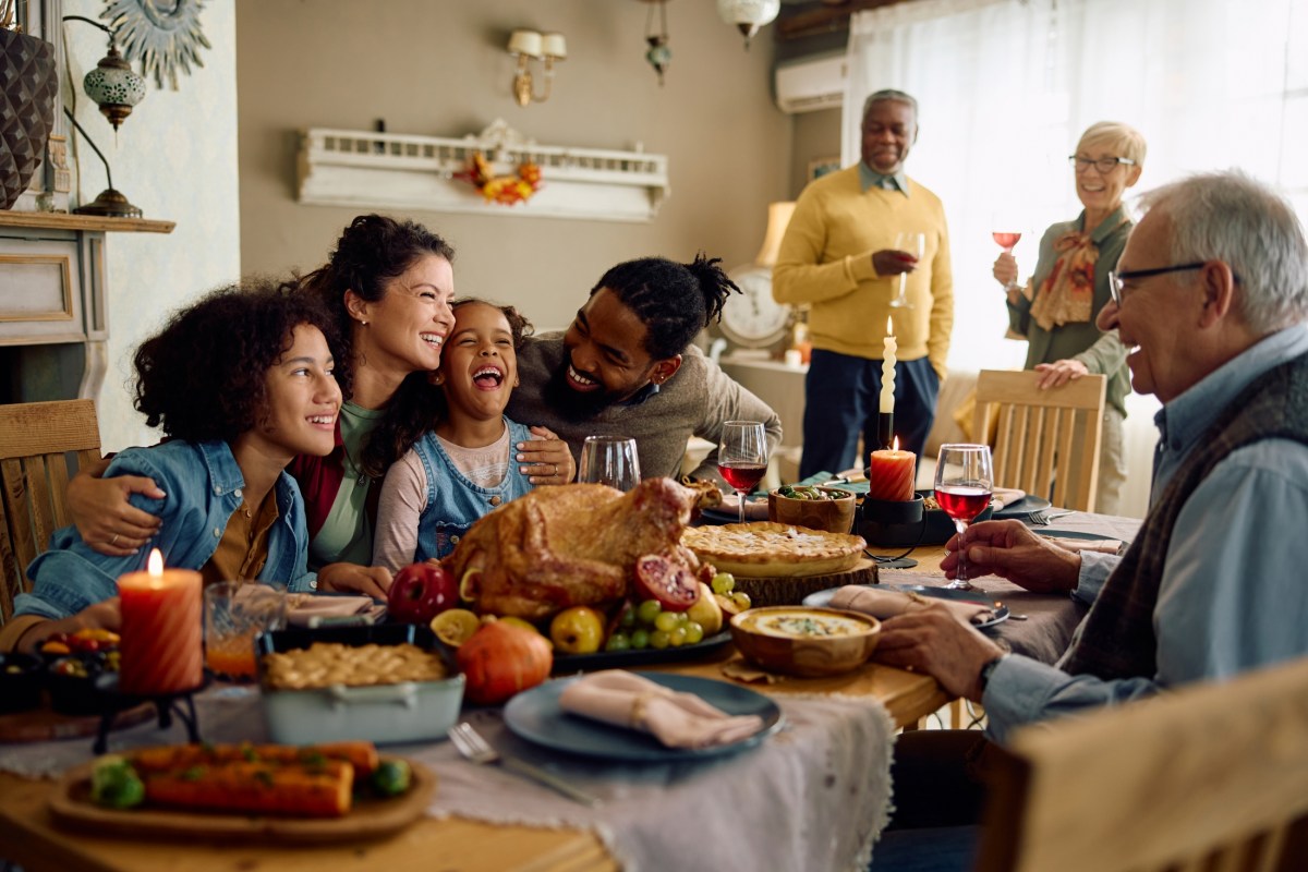 Multiracial family Thanksgiving