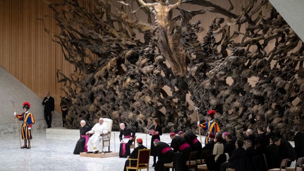 Pope Francis during his weekly general audience in Paul VI Hall at the Vatican on December 11, 2024.