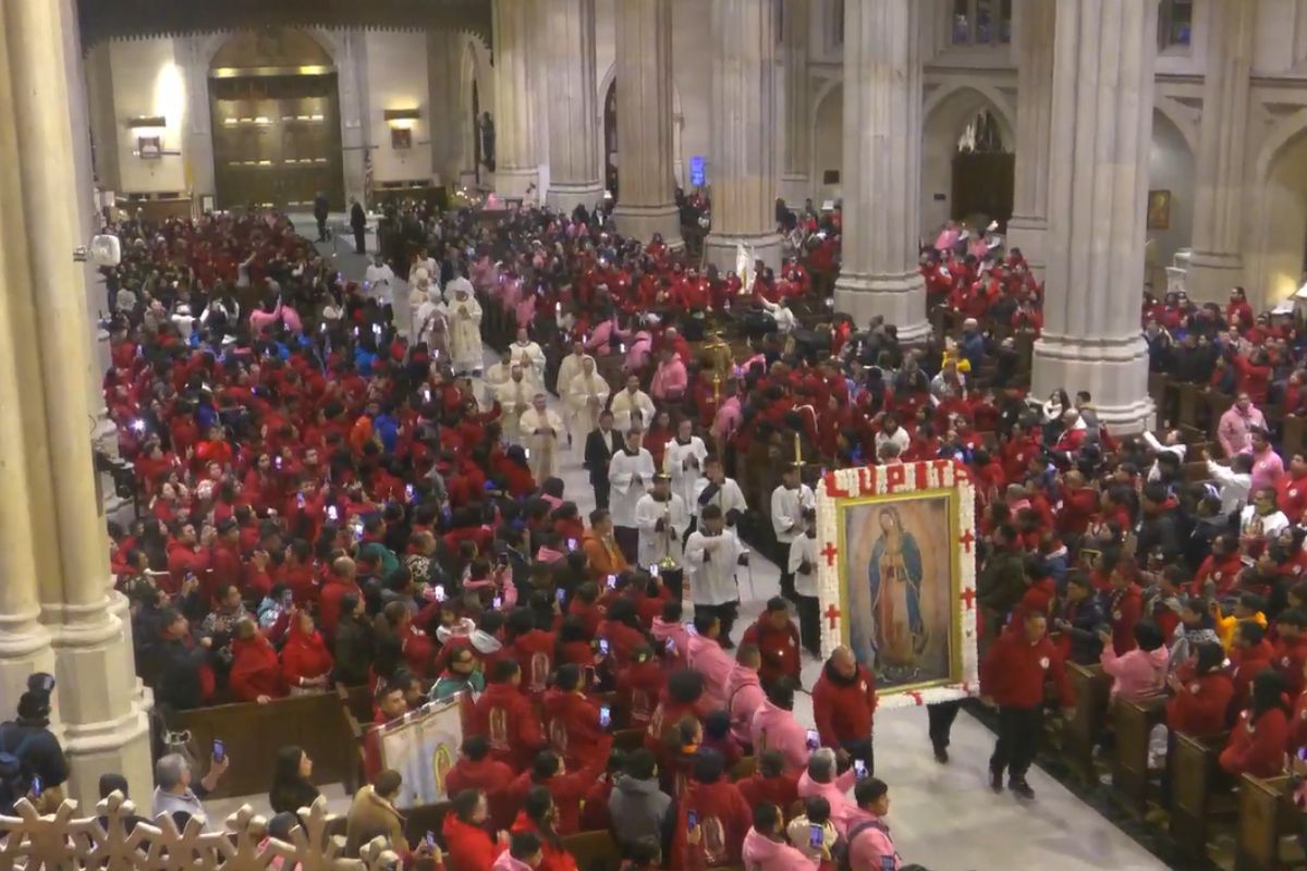 Celebración de La virgen de guadalupe en san patricio nueva york