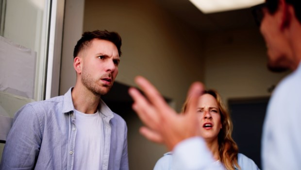 Angry dispute interrupts young woman's peaceful visit