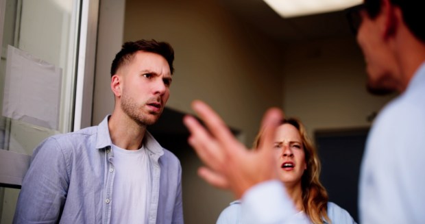 Angry dispute interrupts young woman's peaceful visit