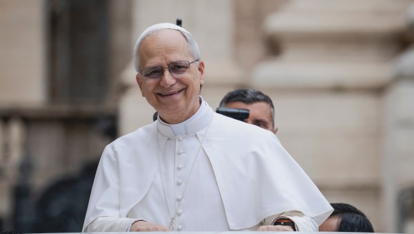 Pope Leo XIV during his first weekly General Audience in St. Peter’s Square, Vatican City, on May 21, 2025.