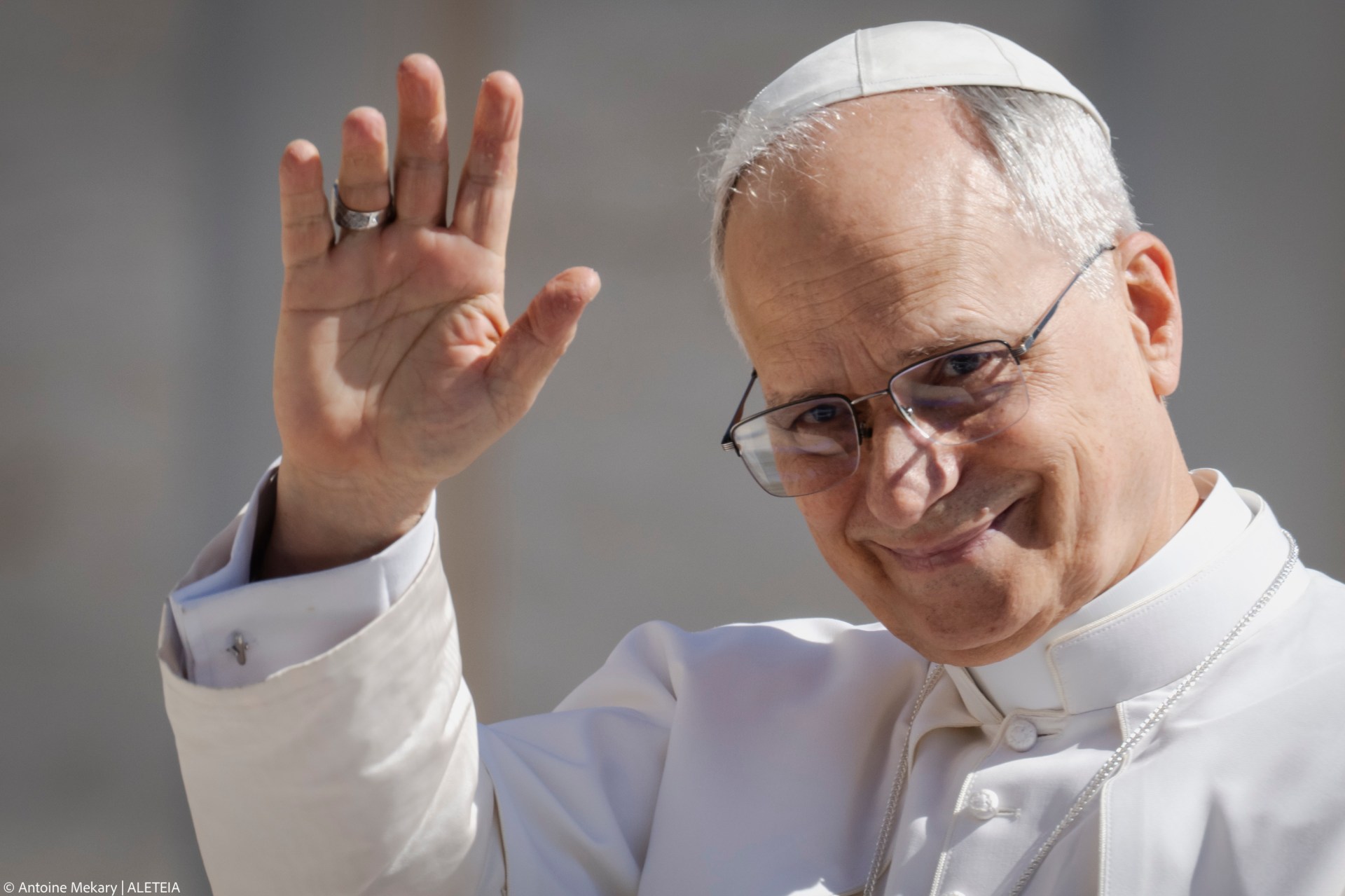 Pope Leo XIV during his weekly general audience at St Peter's Square at The Vatican, on May 28, 2025.