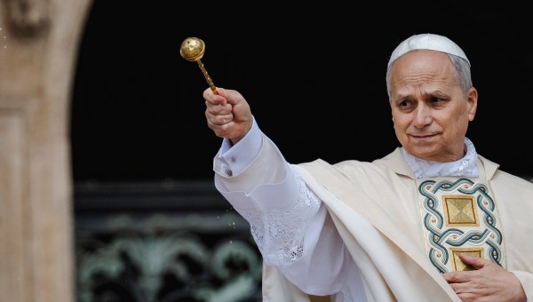 Pope Leo XIV leads a Holy Mass for the Beginning of his Pontificate, in St Peter's square in The Vatican on May 18, 2025.