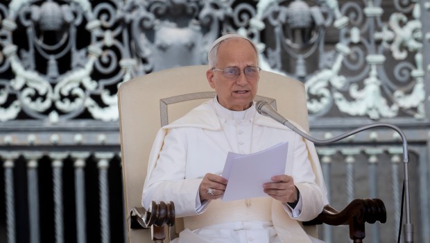 Pope Leo XIV during his weekly general audience in St. Peter's Square at the Vatican, on June 4, 2025.