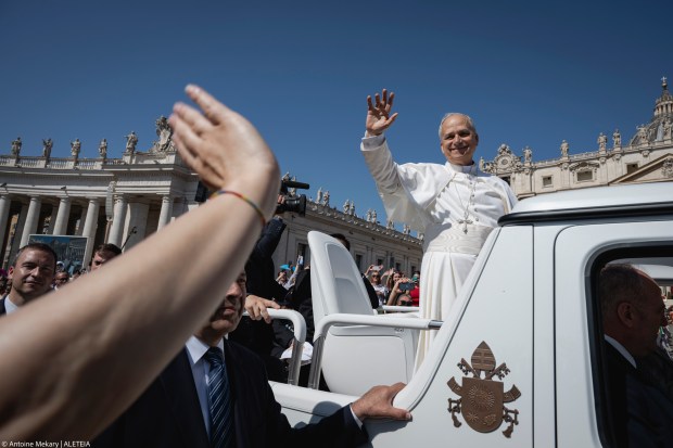 Pope Leo XIV during Holy Mass celebrated for the Jubilee of New Religious Associations on Pentecost Sunday in St. Peter's Square at the Vatican, June 8, 2025.