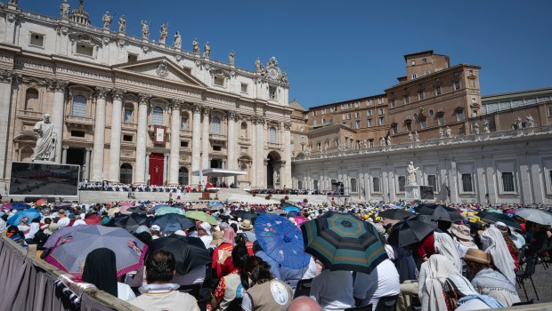 Pope Leo XIV during Holy Mass celebrated for the Jubilee of New Religious Associations on Pentecost Sunday in St. Peter's Square at the Vatican, June 8, 2025.