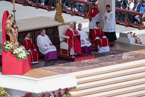 Pope Leo XIV during Holy Mass celebrated for the Jubilee of New Religious Associations on Pentecost Sunday in St. Peter's Square at the Vatican, June 8, 2025.
